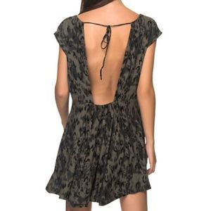 FREE PEOPLE Love Printed Mini Dress Grn S NWT
